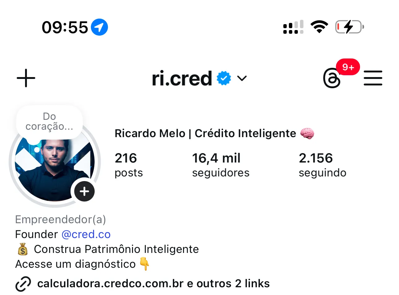 Perfil Instagram com 16.4 mil seguidores